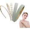 Aikeis Fasce per capelli alla moda, 5 pezzi, perline e fiori, larghe, stile retrò, spesse, per donna (serie verde)