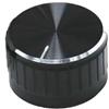 TopHomer Manopola rotante con albero zigrinato in lega di alluminio nera, 40 x 19 mm, per potenziometro di diametro 6 mm, controllo del volume