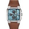 Diesel Orologio Cliffhanger da uomo, movimento cronografo al quarzo con Cinturino in acciaio inossidabile o in pelle, 40 mm, Marrone e argento