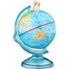 relaxdays Salvadanaio a forma di mappamondo Contenitore risparmi Globo decorativo 8,8 cm
