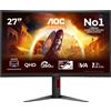 AOC G4 Gaming Monitor PC 68,6 cm (27") 2560 x 1440 Pixel Quad HD LED Nero, Rosso [CQ27G4Z2]