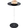 PH PandaHall Tavolino da Bevande in Acrilico per Spazi Piccoli Tavolino Laterale Rotondo Nero Tavolini Laterali per Soggiorno Camera da Letto Ufficio Ingresso, 30x60cm