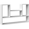 CDF Scaffale Sospeso da Parete Libreria Pensile Moderna Mobile a Muro con Ripiani per Libri e Decorazioni Soggiorno Ufficio 100 x 60 x 16 cm - Bianco Opaco