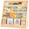 Bateso Scaffale per libri per bambini a un solo lato, Scaffale per libri a 4 livelli,contenitore per riviste, ideale per camerette, camere da letto, uffici, soggiorni, asili nido e aule scolastiche