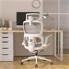 SIHOO B300 Pro Sedia Ufficio Ergonomica, Supporto Lombare Adattivo, Bianco | Braccioli Ribaltabili e Rotabili 6D, Poggiatesta 3D Largo, Rete Traspirante, Reclinazione 135°, Schienale Alto