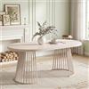 Moimhear Tavolo da pranzo allungabile, 100/138/176 x 100 x 76 cm, design telescopico in due pezzi, piano spesso (cashmere)