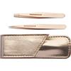Tweezermann Set di pinzette con custodia in oro rosa