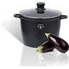 Royalty Line RL-AD28M: Casseruola Rivestita in Marmo con Coperchio in Vetro - 28 cm