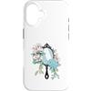 Estetica Moda Floreale Custodia per iPhone 16 Magnolia Ortensia Specchio a Mano Botanica