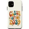 Groovy Kindie School Graduation Ts Custodia per iPhone 11 Classe del 2039 Retro Daisy Flower Sun Groovy Anno di Laurea