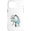 Estetica Moda Floreale Custodia per iPhone 16 Pro Max Magnolia Ortensia Specchio a Mano Botanica