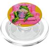 Cozy Frog Lettering Co. Rana Popcorn Poltrona Rosa Retro Illustrazione PopSockets PopGrip per MagSafe