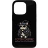 Coven Couture Witchy Halloween Fashion G Custodia per iPhone 13 Pro Cappello da strega gatto con occhiali da sole e piume, scialle elegante