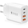 YISH Caricatore USB C Caricabatterie Rapido 32W 4-Porte Alimentatore Presa | PD3.0 Carica Batterie Cellulare con 2 USB-C+ 2 USB-A Compatibile con iPhone 17 16 15 14 13 Galaxy S26 S25 Type-C Tablet Spina