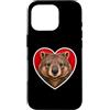 Wombat Animal Lover Custodia per iPhone 16 Pro Wombat Cuore
