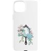 Estetica Moda Floreale Custodia per iPhone 15 Plus Magnolia Ortensia Specchio a Mano Botanica