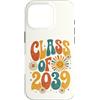 Groovy Kindie School Graduation Ts Custodia per iPhone 16 Pro Classe del 2039 Retro Daisy Flower Sun Groovy Anno di Laurea