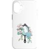 Estetica Moda Floreale Custodia per iPhone 16 Plus Magnolia Ortensia Specchio a Mano Botanica