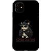 Coven Couture Witchy Halloween Fashion G Custodia per iPhone 11 Cappello da strega gatto con occhiali da sole e piume, scialle elegante
