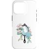 Estetica Moda Floreale Custodia per iPhone 16 Pro Magnolia Ortensia Specchio a Mano Botanica