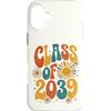 Groovy Kindie School Graduation Ts Custodia per iPhone 16 Plus Classe del 2039 Retro Daisy Flower Sun Groovy Anno di Laurea