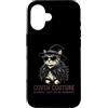Coven Couture Witchy Halloween Fashion G Custodia per iPhone 16 Cappello da strega gatto con occhiali da sole e piume, scialle elegante