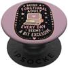 Functional Adult Humor Divertente funzionale adulto retrò computer introverso umorismo PopSockets PopGrip Adesivo
