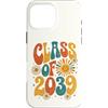 Groovy Kindie School Graduation Ts Custodia per iPhone 16 Pro Max Classe del 2039 Retro Daisy Flower Sun Groovy Anno di Laurea
