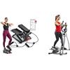 Sunny Health & Fitness Sunny Health and Fitness Total Body Smart 2-in-1 Stepper Machine, Total Body Workout, Adjustable + Legacy Stepping Elliptical Machine, Total Body Trainer with Ultra- Quiet Magnetic Belt Drive