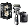 Braun 9 9295cc Rasoio elettrico, tecnologia Wet&Dry e Sistema Clean&Charge, colore: Cromo, prodotto di eccellente qualità