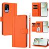 linsuyu Cover Compatible con TCL 405/406 / 406s / 408 / T506D 【Design a portafoglio due scomparti per carte】 Custodia per cellulare Orange