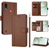 linsuyu Cover Compatible con Motorola Moto E7 Power 2021 / E7i Power 【Design a portafoglio due scomparti per carte】 Custodia per cellulare Brown