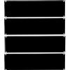 MF-Cases 4 pannelli per rack da 19, 483 mm, 4,45 cm, pannello frontale a forma di U, in acciaio, nero (3HE)