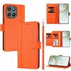 linsuyu Cover Compatible con Motorola Moto G67 Power / G57 Power / G100 2025 / G100S 2025 【Design a portafoglio due scomparti per carte】 Custodia per cellulare Orange