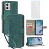 IUQXU Cover per Motorola Moto G73 5G Libro con Vetro Temperato VER | Blocco RFID,Antiurto,Slot Carte Supporto Flip Custodia in Pelle Portafoglio per Motorola G73 G 73 MotoG73 5G