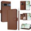 linsuyu Cover Compatible con Google Pixel 7 【Design a portafoglio due scomparti per carte】 Custodia per cellulare Brown