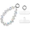 MORSUNBELA Cordino Cellulare da Polso Catenella per Cellulare | Cordino per Cellulare da Polso con Perle Cristallo, Catenella Elegante Universale, Accessorio Corto per Telefono Raffinato