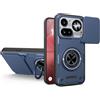 LEHEHE Cover per Nothing Phone 4a Pro, Custodia con Copriobiettivo Scorrevole, Anello Magnetico Girevole a 360 Gradi con Funzione Stand Guscio Antiurto Rinforzato-Blu
