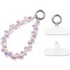 MORSUNBELA Cordino Cellulare da Polso Catenella per Cellulare | Cordino per Cellulare da Polso con Perle Cristallo, Catenella Elegante Universale, Accessorio Corto per Telefono Raffinato