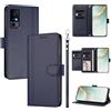 linsuyu Cover Compatible con TCL 40R 5G,Compatible con Sharp Aquos V6 5G 【Design a portafoglio due scomparti per carte】 Custodia per cellulare Blue