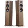Audio Pro A48W - Altoparlanti stereo multiroom attivi da pavimento, 320 W, classe D, HDMI ARC, Optical & RCA, AirPlay 2, Google Cast, 870 × 215 × 265 mm (coppia) (noce)