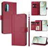 linsuyu Cover Compatible con OnePlus Nord CE 5G 【Design a portafoglio due scomparti per carte】 Custodia per cellulare Red