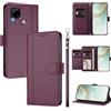 linsuyu Cover Compatible con Realme 7i (Global) / C12 / C15 / C25 / C25s,Compatible con Realme Narzo 30A / Narzo 20 【Design a portafoglio due scomparti per carte】 Custodia per cellulare Violet