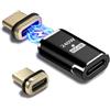 IVIVTOR Adattatore magnetico USB C, 240 W, USB-C 24 pin, connettore magnetico di tipo C, 80 Gbps, ricarica rapida e trasferimento dati per laptop, tablet, telefoni cellulari, smartphone, nero grafite