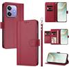 linsuyu Cover Compatible con Oppo A5X / A3X 2024 / A3 2024 / A60 5G / A40 / A40M / A5I 【Design a portafoglio due scomparti per carte】 Custodia per cellulare Red
