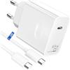 ETCMY 65W Alimentatore USB C Caricatore per MacBook Pro/Air 13 2020 2019 2018, MacBook Neo A3404,Huawei MateBook D15 D14 E,per HP, DELL Pro,Acer,Samsung Galaxy Book,ASUS C433 C214m Type C Adattatore
