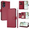 linsuyu Cover Compatible con Oppo A78 4G 【Design a portafoglio due scomparti per carte】 Custodia per cellulare Red
