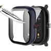 Msiall [2 pezzi] nero blu con Pellicola Protezione Schermo Vetro Temperato per Amazfit Bip U/Amazfit Bip U Pro , 9H Durezza PC Case,Bumper,Sottile Case Protettiva Completa