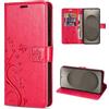betterfon Custodia per Samsung Galaxy S26 5G | Custodia a portafoglio con scomparti per carte di credito | Custodia con chiusura magnetica | Fiore rosso