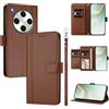 linsuyu Cover Compatible con Oppo Find X8 Pro 5G 【Design a portafoglio due scomparti per carte】 Custodia per cellulare Brown